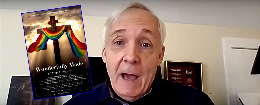 Satan turned priests into child molesters, claims gay Christian hatemonger after he saw a rainbow-draped&nbsp;crucifix