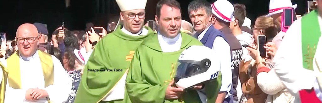 Thousands of bikers converge on a Portuguese shrine to have their helmets&nbsp;blessed